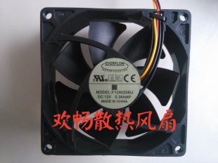 Wholesale EVERFLOW F129025BU 12V 0.38A 3wires DC AXIAL Cooling Fan