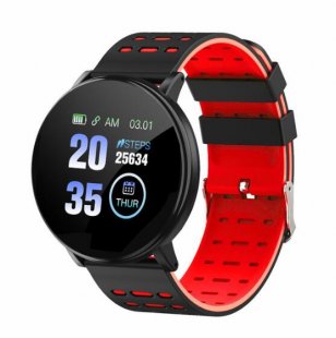 Wholesale Fitness Tracker Smart Bracelet red Smart Watch Blood Pressure Heart Rate Pedometer