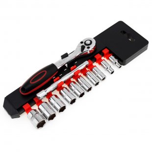 Wholesale 12Pcs / Set Socket Wrench 1 / 4" Ratchet Wrench Set 100mm Connecting Rod 4-13mm Sockets Hand Tools