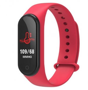 Wholesale Blood Pressure Monitor Step Count Fitness Wristband red M4 Smart Bracelet Color Screen Intelligent Watch Heart Rate Activity