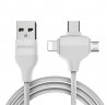 Wholesale 3 in 1 for Apple / Android / Type-c Cable white_white Joyroom L317 2.4A Nylon Braided USB Charging Cable