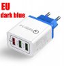 Wholesale 3 Port USB Hub Wall Charger Adapter Navy blue_European regulations 30W QC 3.0 Fast Quick Charger