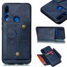 Abctay PU Leather Shockproof Cell Phone Case Anti-dust Phone Case with Double Buckle Card Slot Pocket blue For HUAWEI Y9 prime 2019