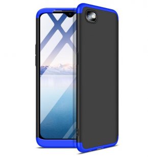 Abctay Ultra Slim PC Back Cover Non-slip Shockproof 360 Degree Full Protective Case Blue black blue For OPPO Realme C2