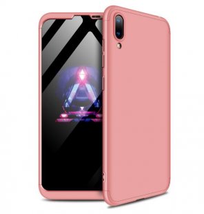 Wholesale 2019 Ultra Slim PC Back Cover Non-slip Shockproof 360 Degree Full Protective Case Rose gold For HUAWEI Y7 pro