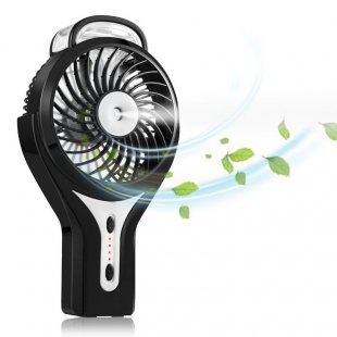 Wholesale Mini USB Charging Noiseless Handhold Fan Humidifier Beauty Apparatus Gift Black