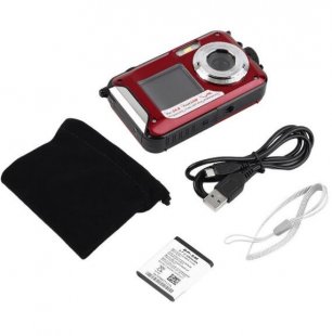 Wholesale 16x Digital Zoom Camcorder HD268 Underwater Camera red 2.7inch TFT Digital Camera Waterproof 24MP MAX 1080P Double Screen