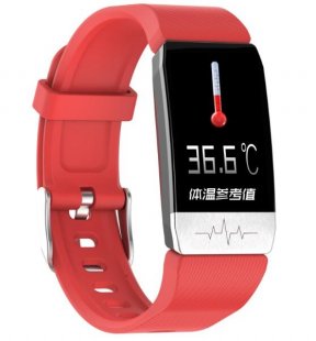 Wholesale Blood Oxygen Blood Pressure Watches Smartwatch Activity Tracker red T1 Smart Bracelet Fitness Tracker