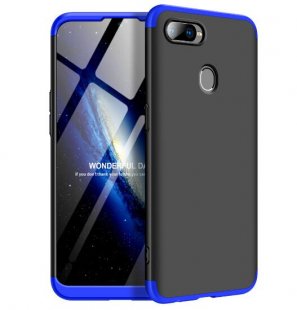 Abctay 3 in 1 360 Degree Non-slip Shockproof Full Protective Case blue black blue For OPPO F9/F9 Pro