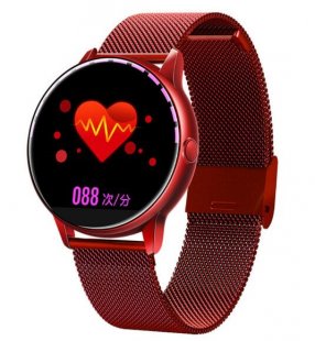 Wholesale Full-Screen Touch Heart Rate Sleep Health Monitoring Sports Smart Watch Red steel C009 Smart Bracelet Silicone Round