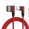 Abctay L Shaped Angle Head Type-C Charging Cable Data Transmission Cable Adapter 3 Meter for Phone red