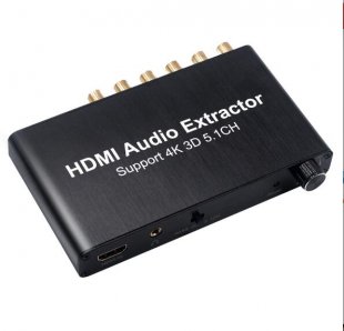 Wholesale 4K Black European regulations HDMI Audio Extractor Stereo Audio Converter Support 1080P