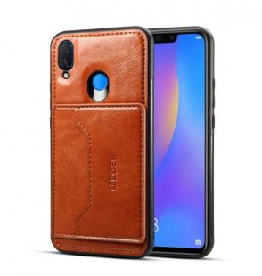 Abctay 2 in 1 Retro PU Leather Wallet Stand Non-slip Shockproof Cell Phone Case brown For HUAWEI Nova 3i