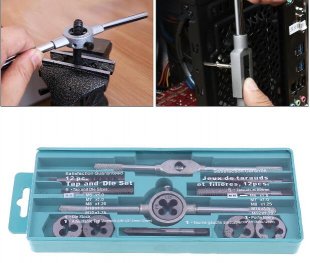 Wholesale 12pcs/set Multifunction NC Screw Tap & Die External Thread Cutting Tapping Hand Tool Kit with M6 / M7 / M8 / M10 / M12 Taps for Machine Hand Use