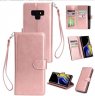 Abctay with 9 Card Slot Lanyard Bracket Buckle Rose gold For Samsung Note 9 PU Full Protective Cover