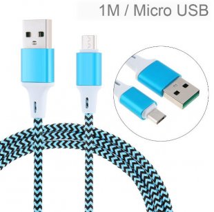 Wholesale DiGiYes 1M/3.3Ft Micro USB 2.5A Nylon Fast Charge USB Data Cable Fit for Samsung / Xiaomi / Huawei Android Mobile Phone