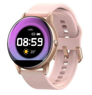 Wholesale C009 Smart Bracelet Silicone Round Full-Screen Touch Heart Rate Sleep Health Monitoring Sports Smart Watch Pink siliocne