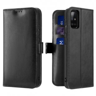 Wholesale Fall Resistant Mobile Phone Cover Magnetic Leather Protective Case Bracket with 3 Cards Slot black_Samsung A51 DUX DUCIS For Samsung A51/A71