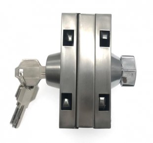 Wholesale Double side; Glass to wall; for 10-12mm; Zinc ally Cylinder&Iron keys + lock knob for glass door