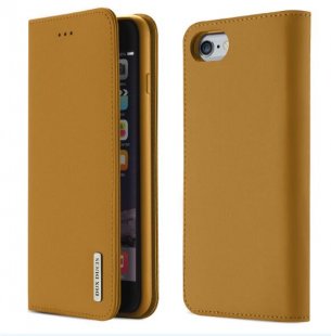 Wholesale Luxury Genuine Leather Magnetic Flip Cover Full Protective Case with Bracket Card Slot Khaki DUX DUCIS For iPhone 6/6s