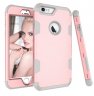 Wholesale PC+ Silicone 2 in 1 Hit Color Tri-proof Shockproof Dustproof Anti-fall Protective Cover Back Case Rose gold + gray For iPhone 6 plus/6S plus