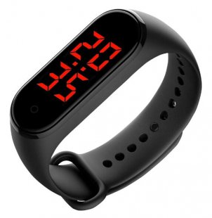 Wholesale Smart Bracelet black_Boxed Smart Band LED Display Body Temperature Measurement Touch Screen