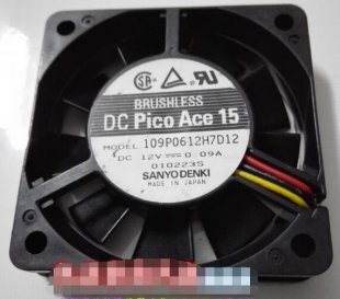 Wholesale Sanyo 109P0612H7D12 12V 0.09A 3wires Cooling Fan