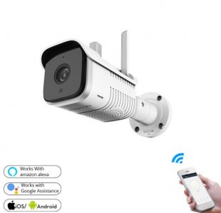 Wholesale with Two Way Audio Motion Detection Alarm and Night Vision white_European Plug Outdoor Security Camera WiFi IP Camera