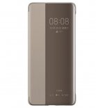 Wholesale Smart View Window Flip Case Genuine Leather Phone Cover Khaki For Huawei P40/P40pro