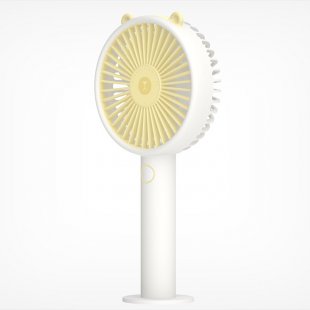 Cute Bear Shape USB Rechargeable Handheld Mini Fan, Yellow