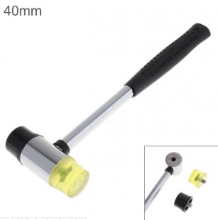 Wholesale 40mm Rubber Hammer Double Faced Work Glazing Window Nylon Hammer with Round Head and Non-slip Handle DIY Hand Tool