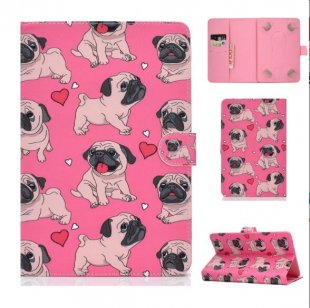 Wholesale PU Cover Caring dog Universal 10Inches Laptop Protective Case with Front Snap Cute Cartoon Color Painted