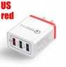 Wholesale 3 Port USB Hub Wall Charger Adapter red_U.S. regulations 30W QC 3.0 Fast Quick Charger