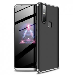 Abctay Ultra Slim PC Back Cover Non-slip Shockproof 360 Degree Full Protective Case Silver black silver For VIVO S1/V15