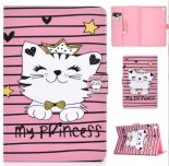 Wholesale with Front Snap Cute Cartoon Color Painted Smart Stay PU Cover Crown cat For Samsung T510/T515 Laptop Protective Case