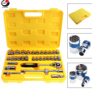 Wholesale 32pcs/set 1/2 Inch Automobile Motorcycle Car Repair Tool Box Precision Socket Wrench Set Ratchet Torque Wrench Combo Kit for Auto Repairing