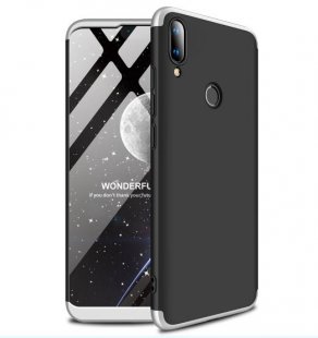 Abctay Ultra Slim PC Back Cover Non-slip Shockproof 360 Degree Ffor HUAWEI Y9 2019ull Protective Case Silver black silver_HUAWEI Y9 2019 for HUAWEI Y9 2019