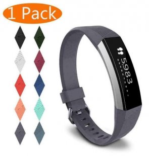 Wholesale Bracelet Gray-blue_L For Fitbit Alta/Alta HR Band Secure Strap Wristband Buckle