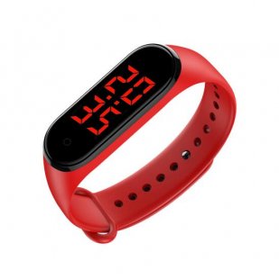 Wholesale Smart Bracelet red_Boxed Smart Band LED Display Body Temperature Measurement Touch Screen