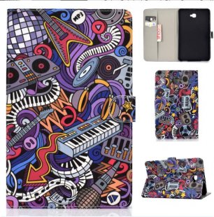 Wholesale PU Laptop Protective Case with Front Snap Color Painted Smart Stay Cover Graffiti For Samsung T580