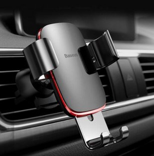 Wholesale Phone Stand Mount black Vehicle Mount Air Outlet Phone Auto-locked Gravity Universal