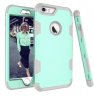 Wholesale PC+ Silicone 2 in 1 Hit Color Tri-proof Shockproof Dustproof Anti-fall Protective Cover Back Case Mint green + gray For iPhone 6 plus/6S plus