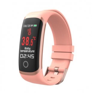 Wholesale IP67 Waterproof Pink T4 Sport Smart Watch Temperature Measurement Bracelet Health Monitor Heart Rate Fitness Monitoring