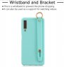 Abctay 2018 Simple Solid Color Chic Wrist Rope Bracket Matte TPU Anti-scratch Non-slip Protective Cover Back Case 8 light blue For Samsung A7