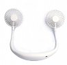 Wholesale Silent Office Neck Band Ergonomic Hands Free Home Speed Adjustable Gift Dual Portable Fitness USB Fan Sports Summer Rechargeable---White