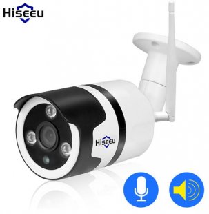 Wholesale Waterproof Wireless Security Camera Two Way Audio TF Card Record US plug Hiseeu FHY 1080P Wifi Outdoor IP Camera