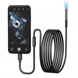 Endoscope Camera With Light, 200W Pixels HD Borescope With 6 LED Lights, 0.3IN Probe Structure, 9.8FT Semi-Rigid Snake Cabl, IP67 Waterproof Inspection Camera 1 meter