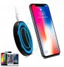 Wholesale For QI Standard Mobiles Wireless Charging Black blue Universal Small Thin Round Wireless Charger