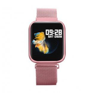 Wholesale IP68 waterproof Heart Rate Monitor Fitness Tracker Blood Pressure Smartwatch Rose gold P80 Smart Watch women