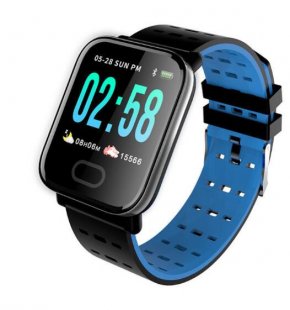 Wholesale for Android iOS blue A6 IP67 Waterproof Smart Watch Heart Rate Monitor Bracelet Wristband